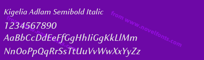Kigelia Adlam Semibold ItalicPreview Kigelia Adlam Semibold ItalicPreview