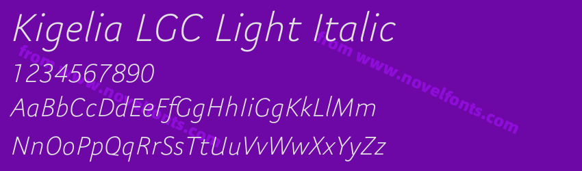 Kigelia LGC Light ItalicPreview Kigelia LGC Light ItalicPreview