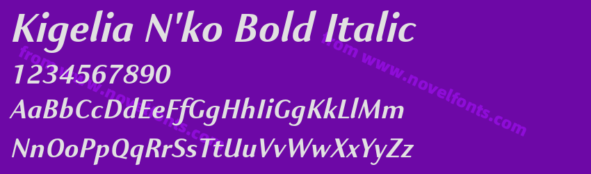 Kigelia N'ko Bold ItalicPreview Kigelia N'ko Bold ItalicPreview