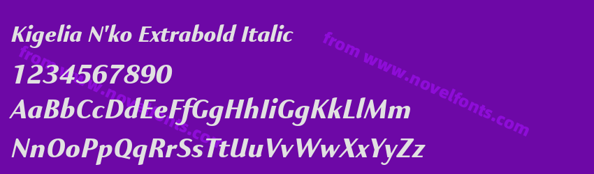 Kigelia N'ko Extrabold ItalicPreview Kigelia N'ko Extrabold ItalicPreview