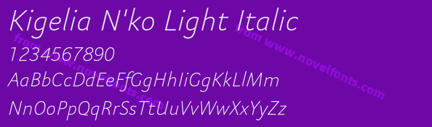 Kigelia N'ko Light ItalicPreview Kigelia N'ko Light ItalicPreview