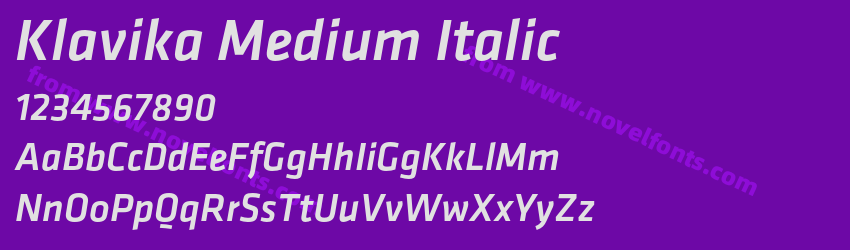 Klavika Medium ItalicPreview Klavika Medium ItalicPreview