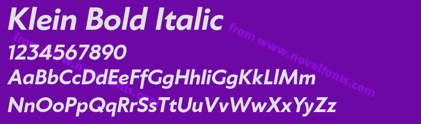 Klein Bold ItalicPreview Klein Bold ItalicPreview