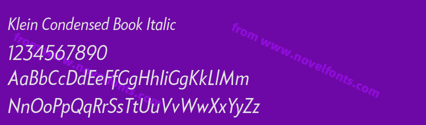Klein Condensed Book ItalicPreview Klein Condensed Book ItalicPreview