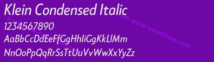 Klein Condensed ItalicPreview Klein Condensed ItalicPreview
