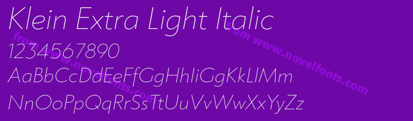 Klein Extra Light ItalicPreview Klein Extra Light ItalicPreview