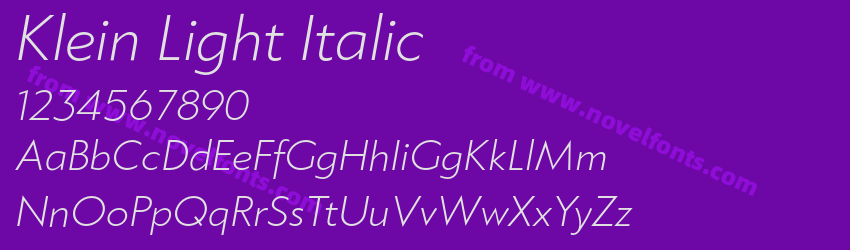 Klein Light ItalicPreview Klein Light ItalicPreview