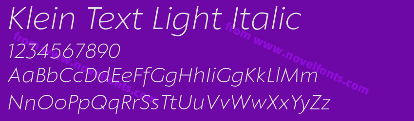 Klein Text Light ItalicPreview Klein Text Light ItalicPreview