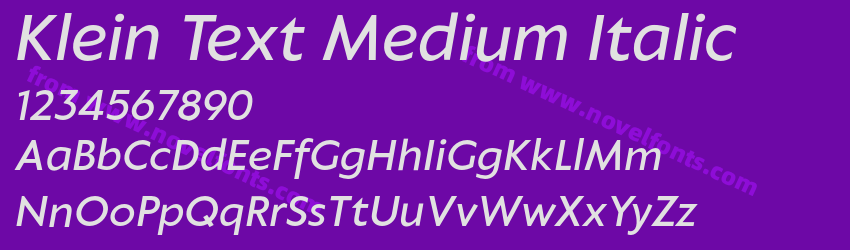 Klein Text Medium ItalicPreview Klein Text Medium ItalicPreview