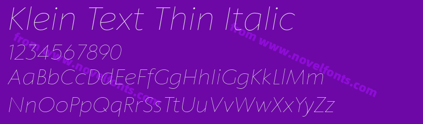Klein Text Thin ItalicPreview Klein Text Thin ItalicPreview
