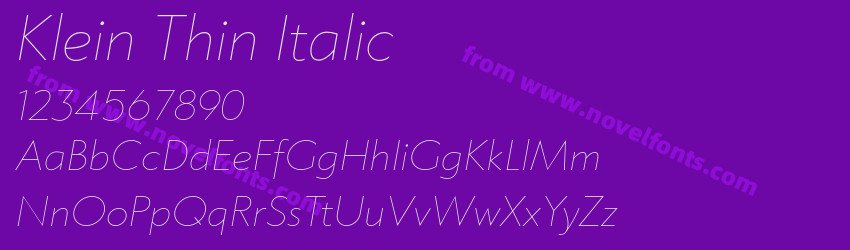 Klein Thin ItalicPreview Klein Thin ItalicPreview