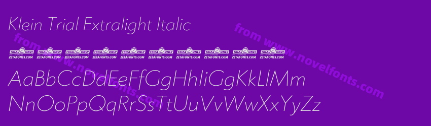 Klein Trial Extralight ItalicPreview Klein Trial Extralight ItalicPreview