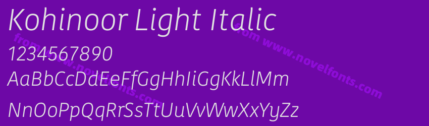 Kohinoor Light ItalicPreview Kohinoor Light ItalicPreview