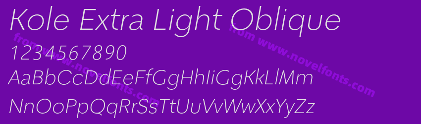 Kole Extra Light ObliquePreview Kole Extra Light ObliquePreview