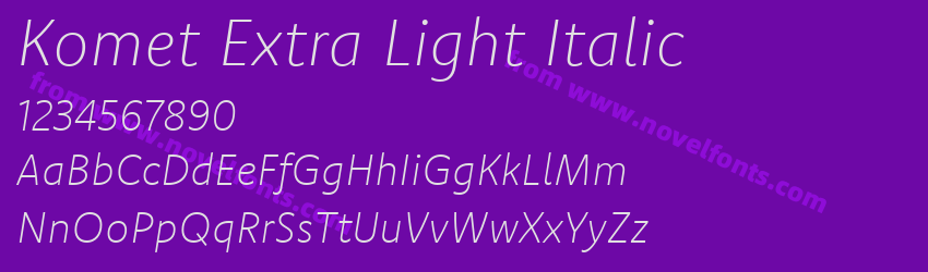 Komet Extra Light ItalicPreview Komet Extra Light ItalicPreview
