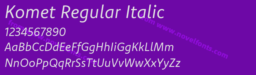 Komet Regular ItalicPreview Komet Regular ItalicPreview