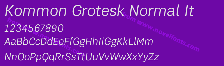 Kommon Grotesk Normal ItPreview Kommon Grotesk Normal ItPreview