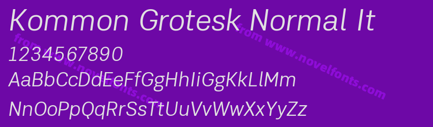 Kommon Grotesk Normal ItPreview Kommon Grotesk Normal ItPreview