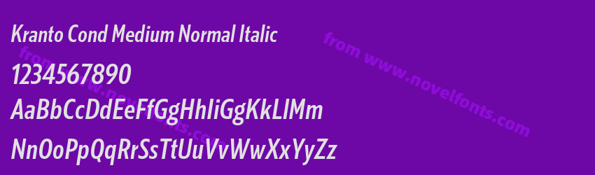 Kranto Cond Medium Normal ItalicPreview Kranto Cond Medium Normal ItalicPreview