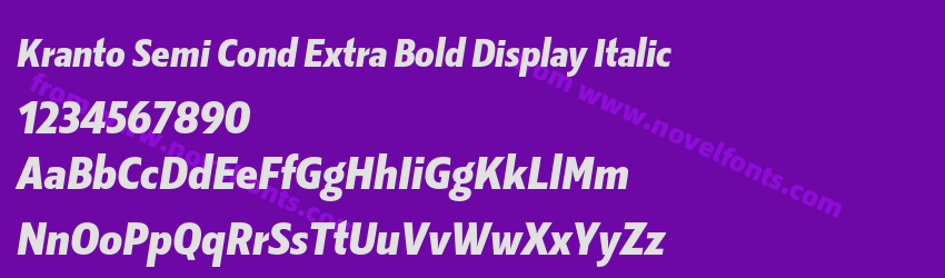 Kranto Semi Cond Extra Bold Display ItalicPreview Kranto Semi Cond Extra Bold Display ItalicPreview