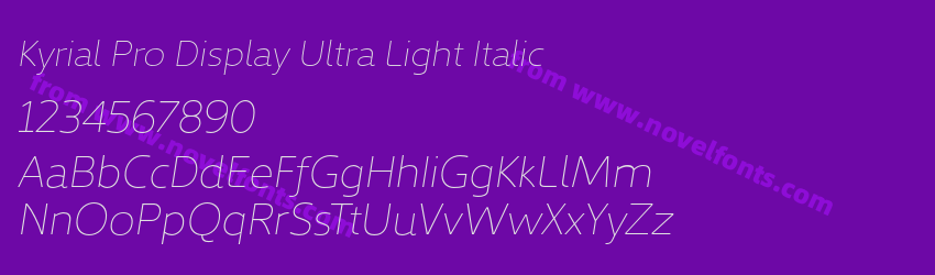 Kyrial Pro Display Ultra Light ItalicPreview Kyrial Pro Display Ultra Light ItalicPreview