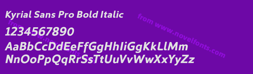 Kyrial Sans Pro Bold ItalicPreview Kyrial Sans Pro Bold ItalicPreview