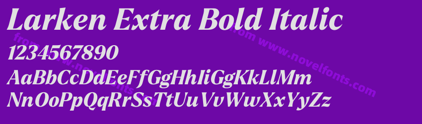 Larken Extra Bold ItalicPreview Larken Extra Bold ItalicPreview