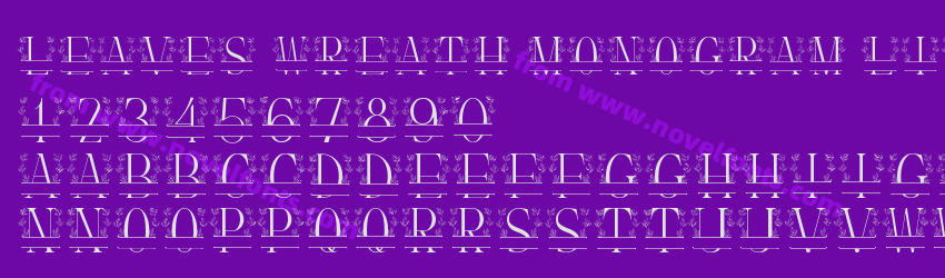 Leaves Wreath Monogram LinePreview Leaves Wreath Monogram LinePreview