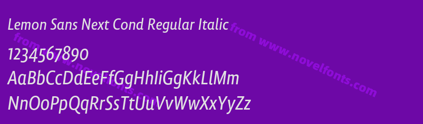 Lemon Sans Next Cond Regular ItalicPreview Lemon Sans Next Cond Regular ItalicPreview