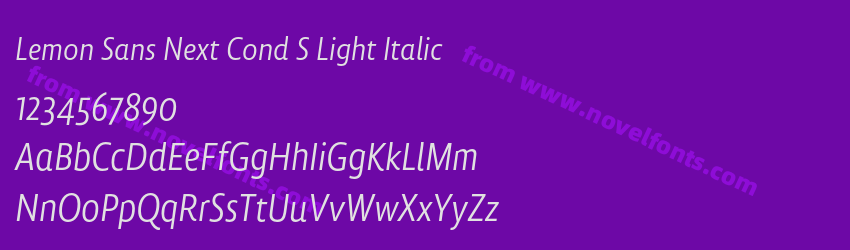 Lemon Sans Next Cond S Light ItalicPreview Lemon Sans Next Cond S Light ItalicPreview