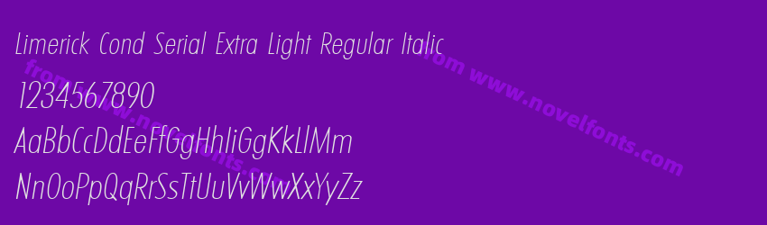 Limerick Cond Serial Extra Light Regular ItalicPreview Limerick Cond Serial Extra Light Regular ItalicPreview