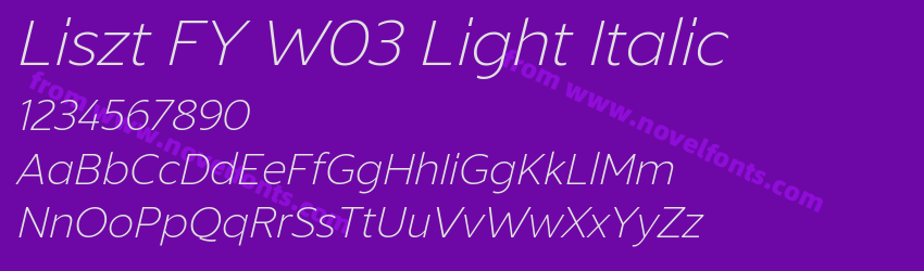 Liszt FY W03 Light ItalicPreview Liszt FY W03 Light ItalicPreview