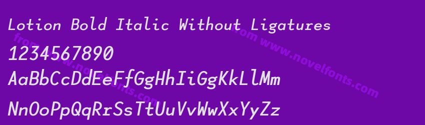 Lotion Bold Italic Without LigaturesPreview Lotion Bold Italic Without LigaturesPreview