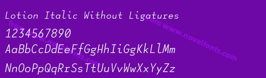 Lotion Italic Without LigaturesPreview Lotion Italic Without LigaturesPreview