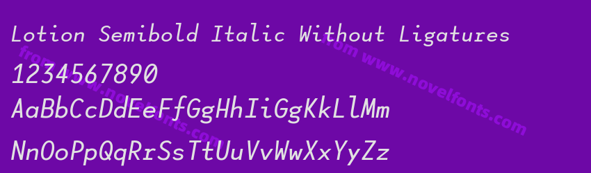 Lotion Semibold Italic Without LigaturesPreview Lotion Semibold Italic Without LigaturesPreview