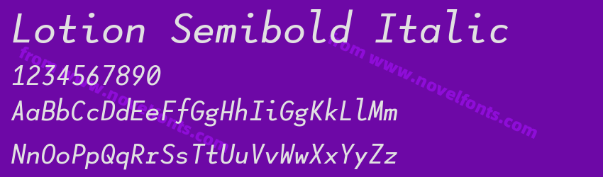 Lotion Semibold ItalicPreview Lotion Semibold ItalicPreview