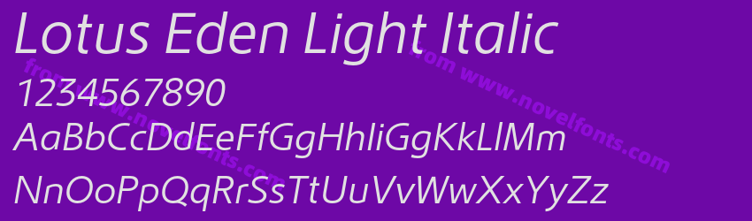 Lotus Eden Light ItalicPreview Lotus Eden Light ItalicPreview