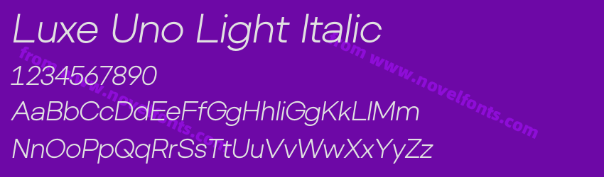 Luxe Uno Light ItalicPreview Luxe Uno Light ItalicPreview