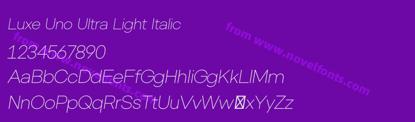Luxe Uno Ultra Light ItalicPreview Luxe Uno Ultra Light ItalicPreview