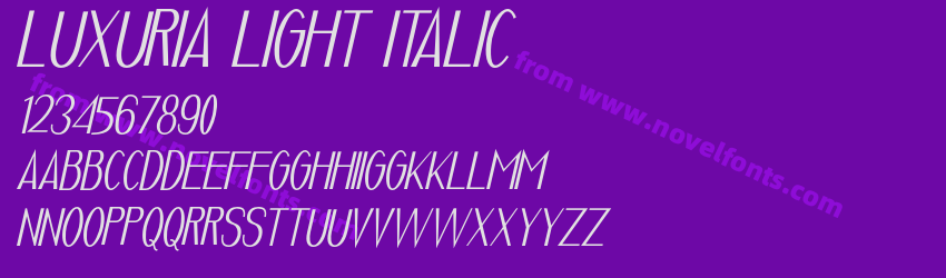 Luxuria Light ItalicPreview Luxuria Light ItalicPreview