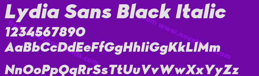 Lydia Sans Black ItalicPreview Lydia Sans Black ItalicPreview