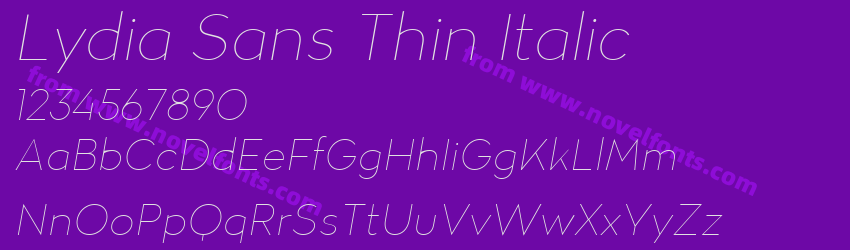 Lydia Sans Thin ItalicPreview Lydia Sans Thin ItalicPreview