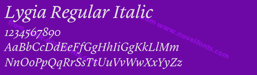 Lygia Regular ItalicPreview Lygia Regular ItalicPreview