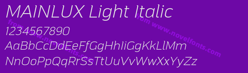 MAINLUX Light ItalicPreview MAINLUX Light ItalicPreview