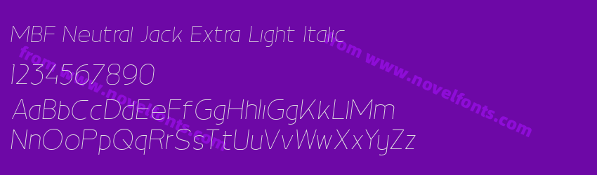MBF Neutral Jack Extra Light ItalicPreview MBF Neutral Jack Extra Light ItalicPreview