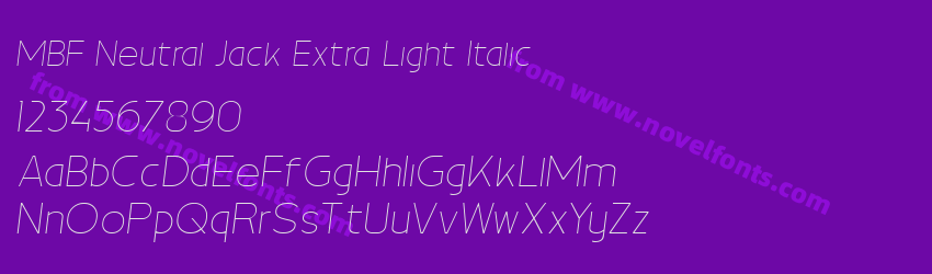 MBF Neutral Jack Extra Light ItalicPreview MBF Neutral Jack Extra Light ItalicPreview