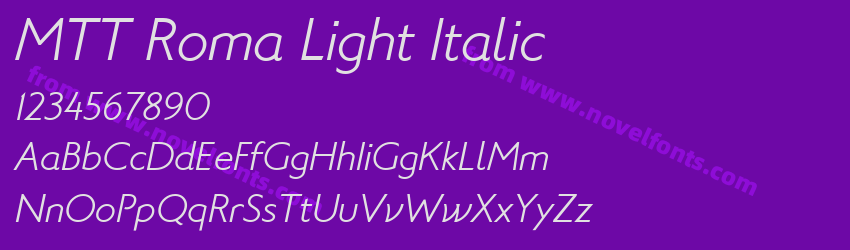 MTT Roma Light ItalicPreview MTT Roma Light ItalicPreview