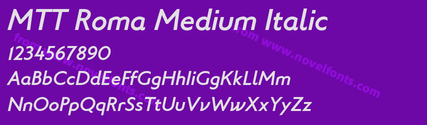 MTT Roma Medium ItalicPreview MTT Roma Medium ItalicPreview