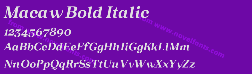 Macaw Bold ItalicPreview Macaw Bold ItalicPreview