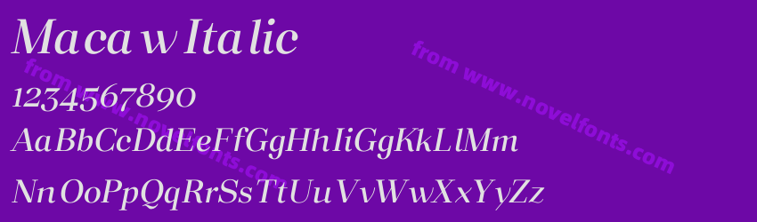Macaw ItalicPreview Macaw ItalicPreview